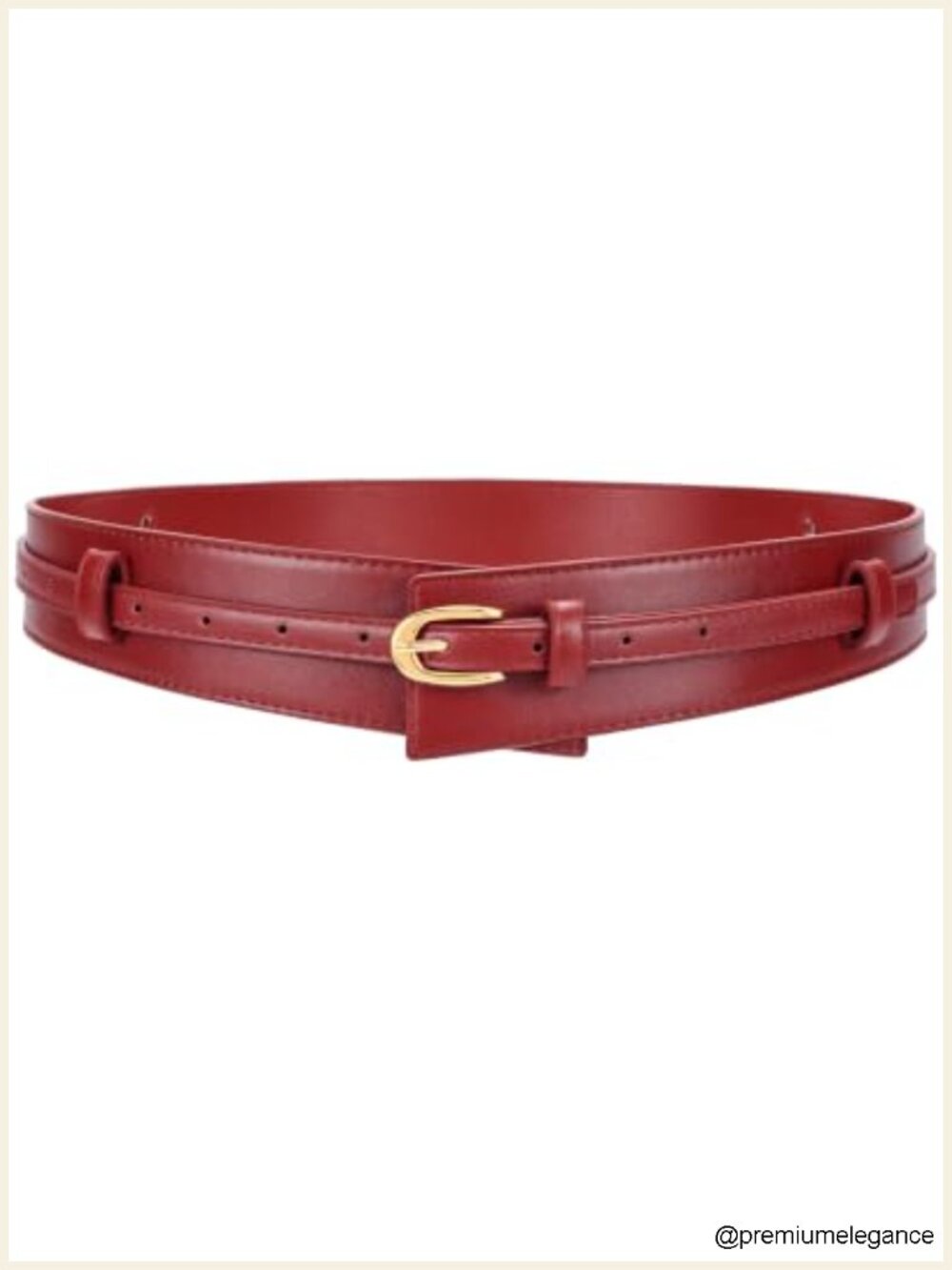 Women's 2-in-1 Wide Faux Leather Waist Belt with Detachable Design